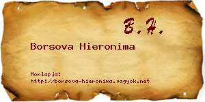 Borsova Hieronima névjegykártya